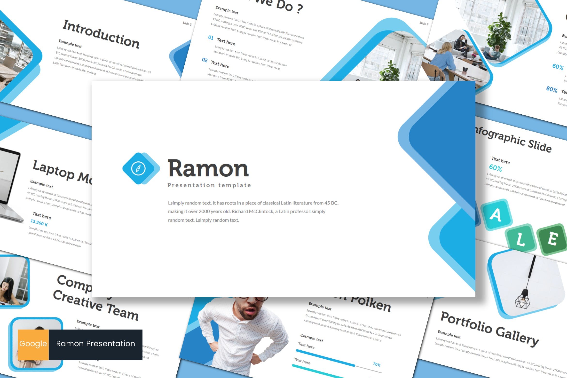 创意产品设计工作室/设计公司谷歌幻灯片模板 Ramon – Google Slides Template插图