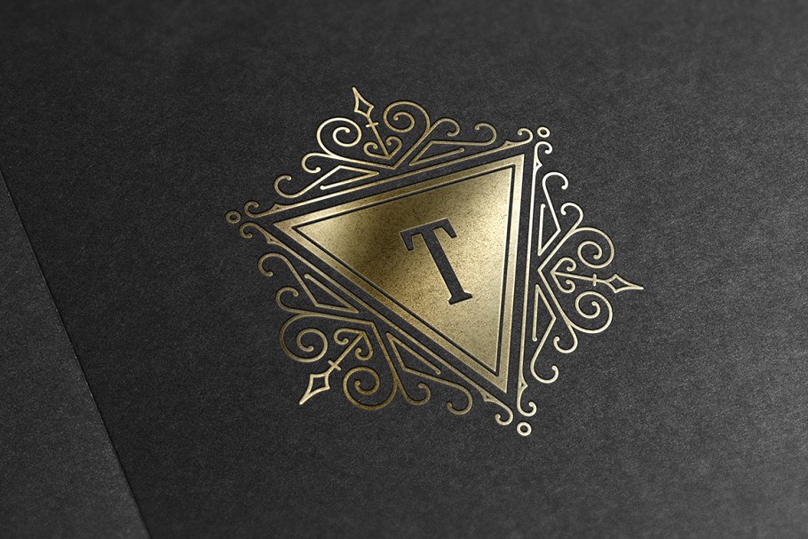 华丽复古感金箔奢侈品牌logo设计 Luxury ornament logo插图