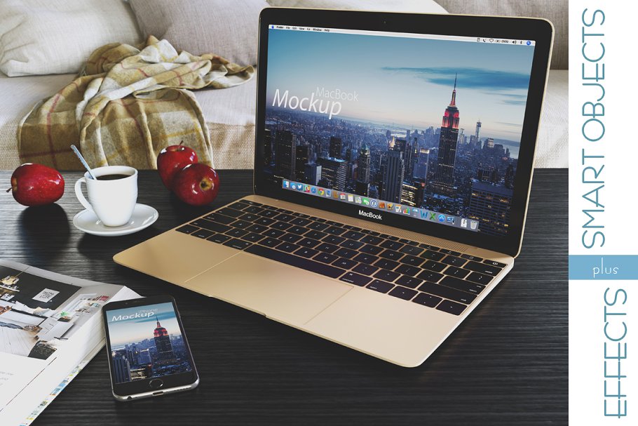 Macbook电脑 & iPhone智能手机样机 MacBook & iPhone Mockup插图(1)