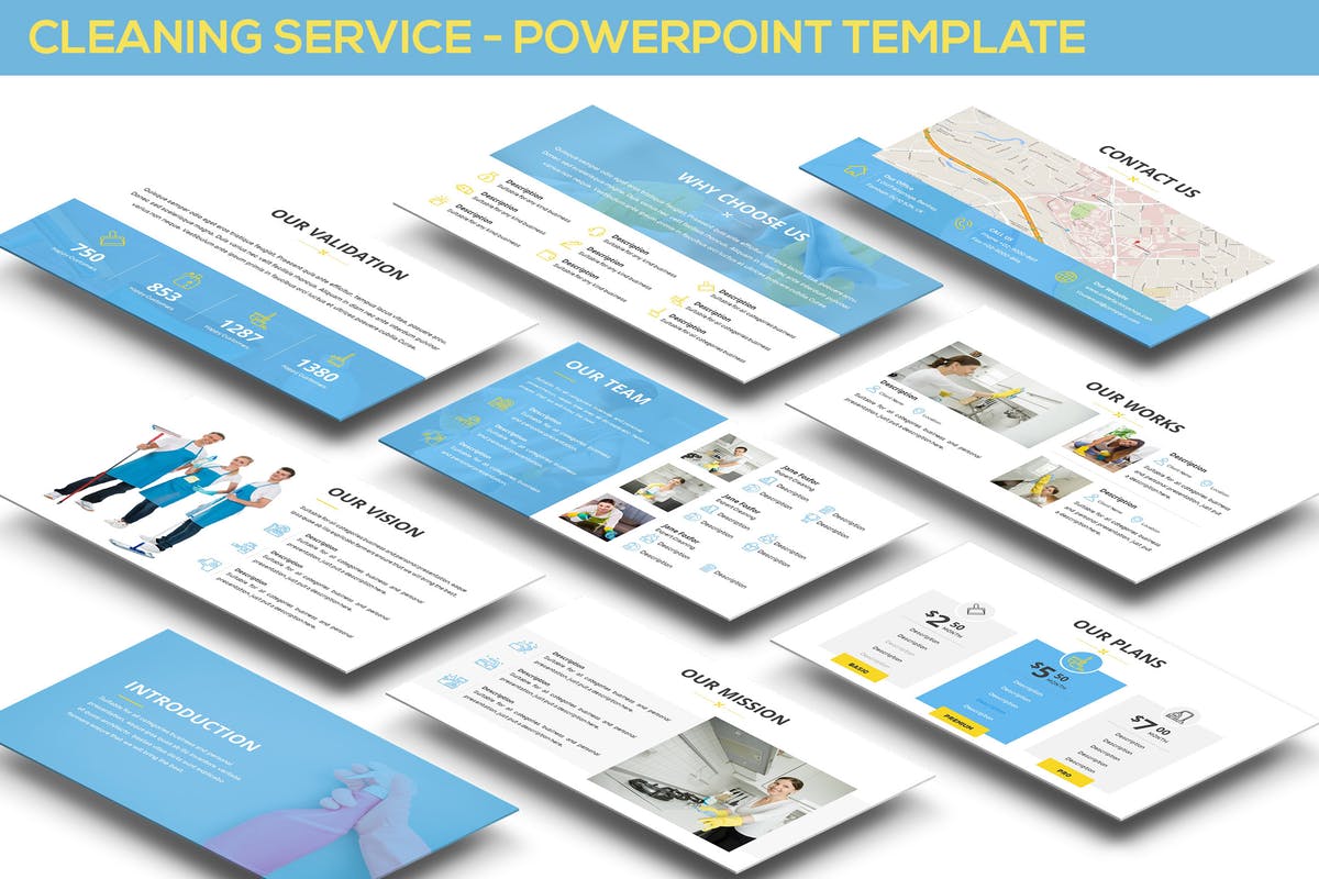 上门保洁服务方案PPT幻灯片模板 Cleaning Service – Powerpoint Template插图