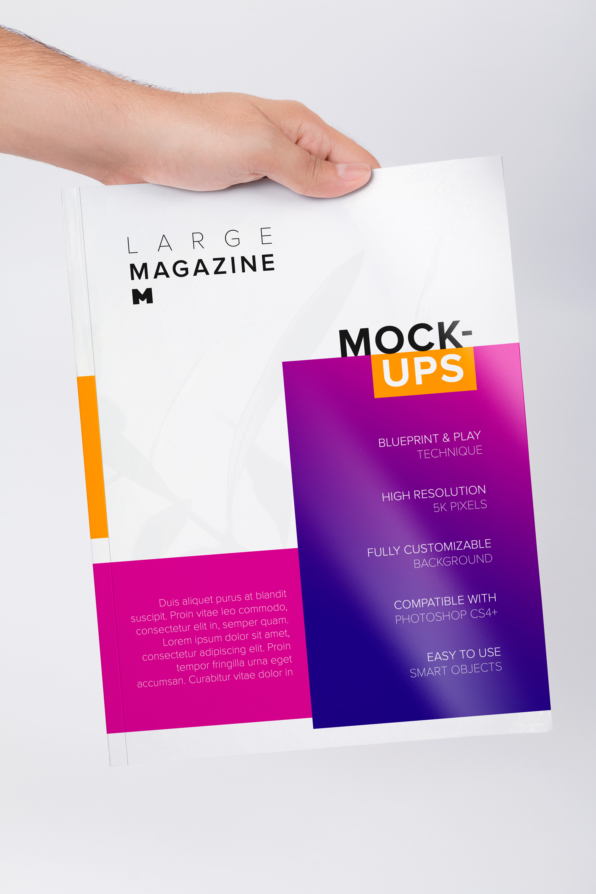 大型杂志封面设计效果图样机04 Large Magazine Cover Mockup 04插图1