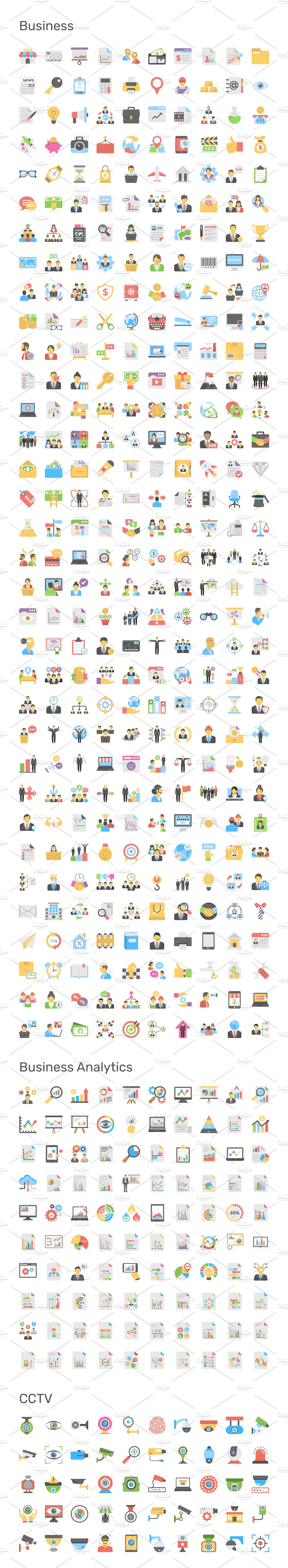 9690枚量贩式扁平化风格图标大礼包 9690 Flat Icons Pack插图(3)