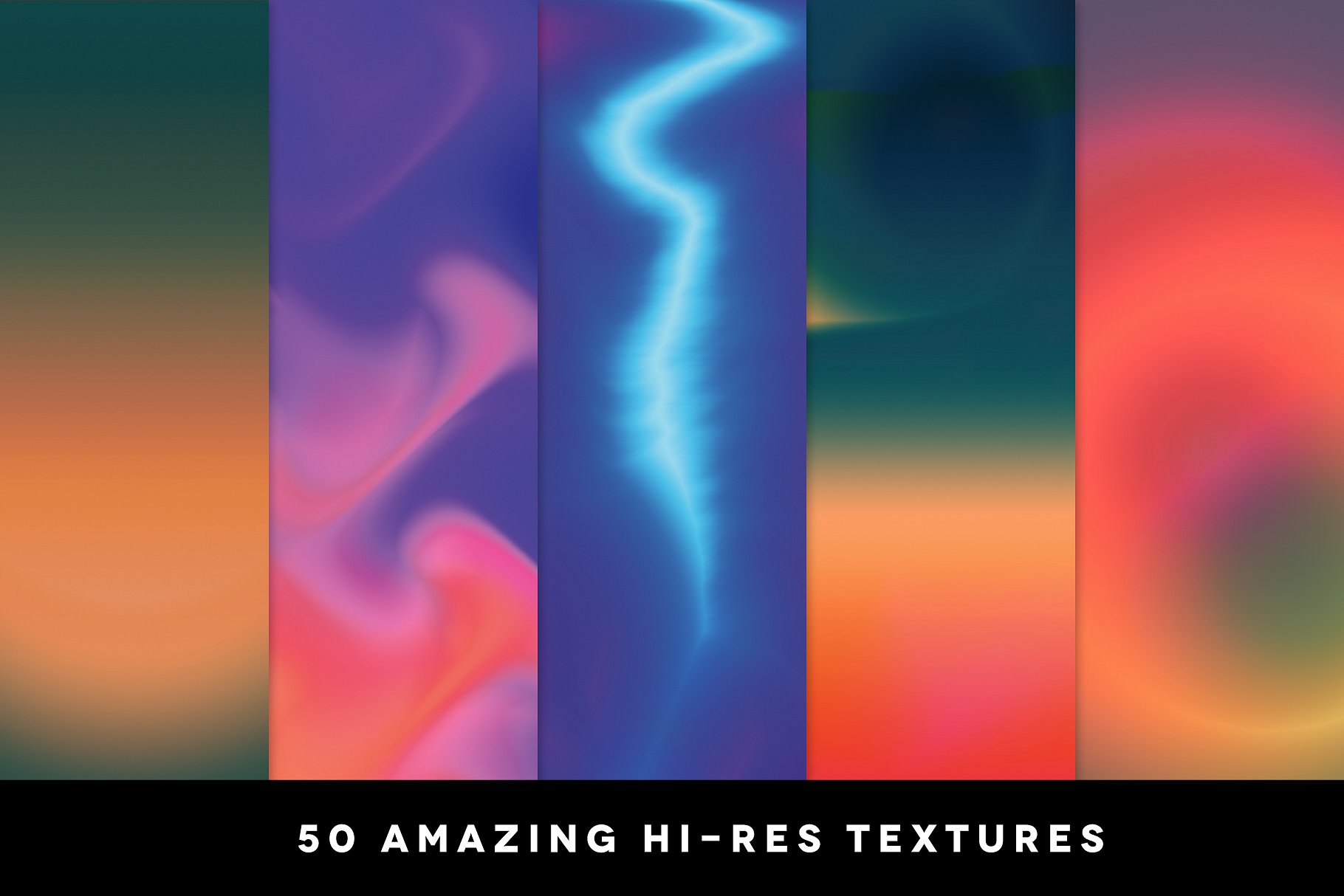 50款七彩渐变抽象线条纹理 50 Gradient Textures Vol. 01插图1