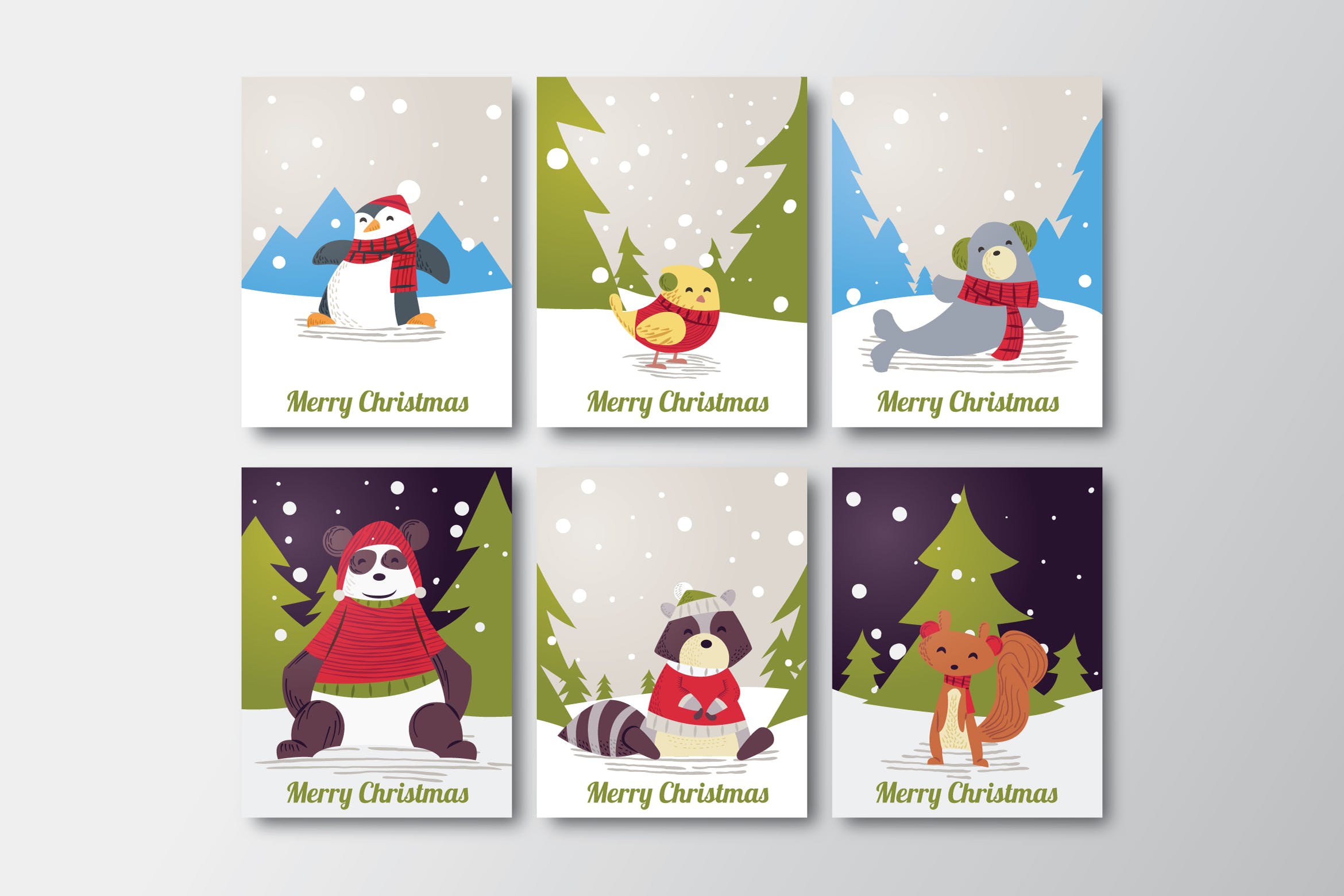手绘设计风格圣诞节贺卡设计模板合集v3 Hand Drawn Christmas Cards Collection插图