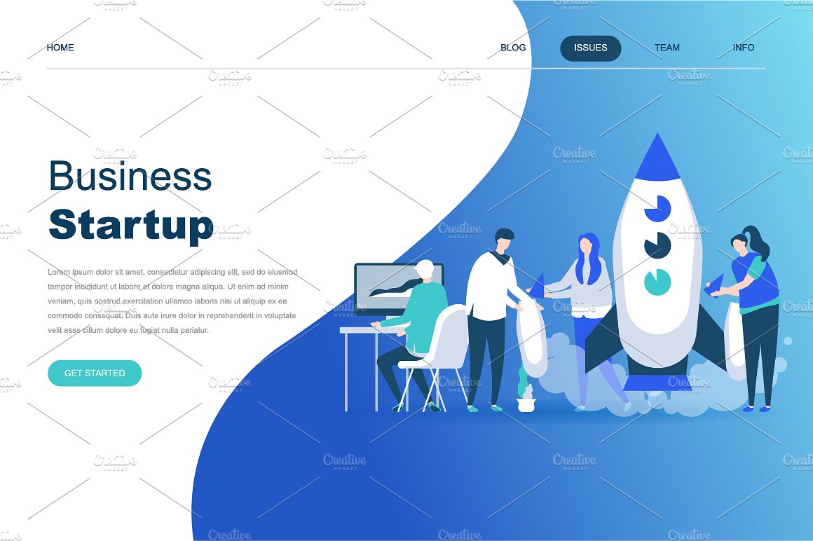 现代化平面设计着陆页模板 Flat Design Landing Page Templates插图(2)