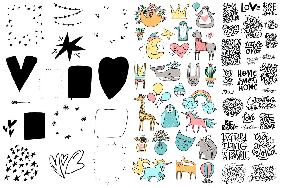 幼儿园儿童主题艺术插画素材合集 Nursery Art Creator – DIY pack插图(5)