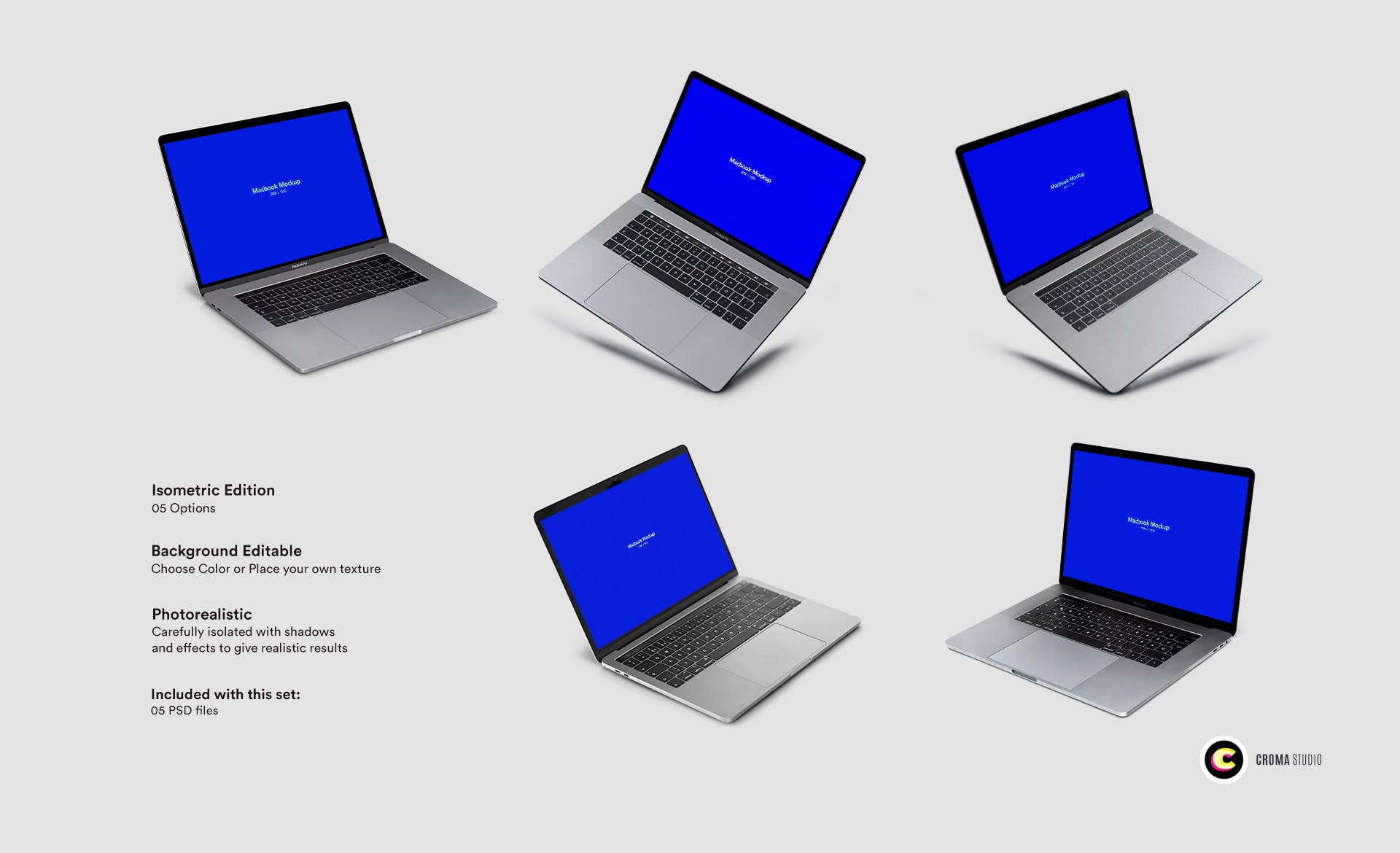 超逼真笔记本电脑屏幕演示样机模板v1 Laptop Mockups vol01插图(3)