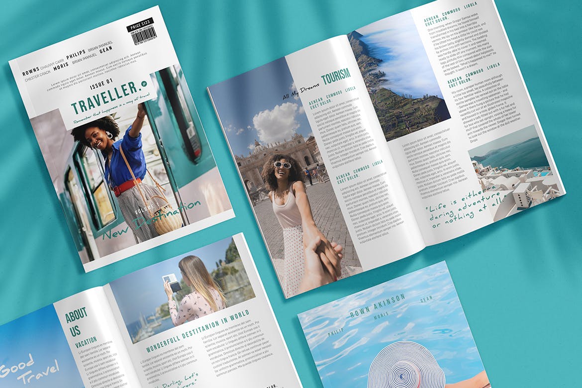 时尚高端简约多用途的高品质旅游旅行画册品牌手册杂志房地产楼书设计模板（indd）插图(5)