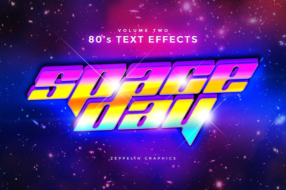 80s年代风格文本风格图层样式 80s Text Effects Minibundle插图(17)