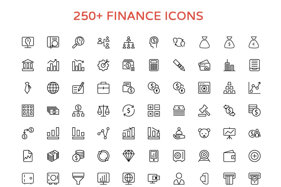 2800+不同领域的线条矢量图标 2800+ Line Vector Icons Bundle插图(2)