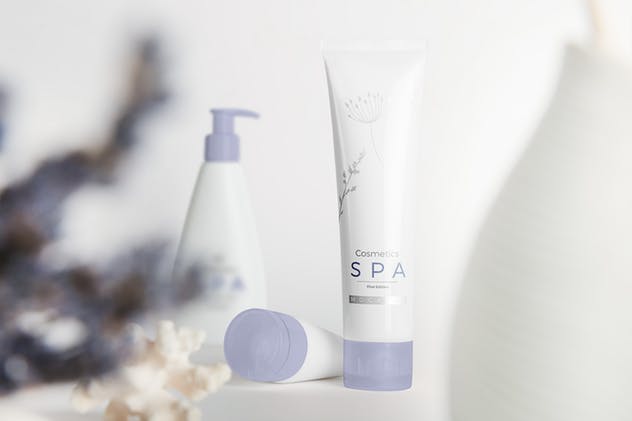 SPA高级品牌化妆品品牌包装外观样机v.1 SPA Cosmetics Mockup v.1插图(3)