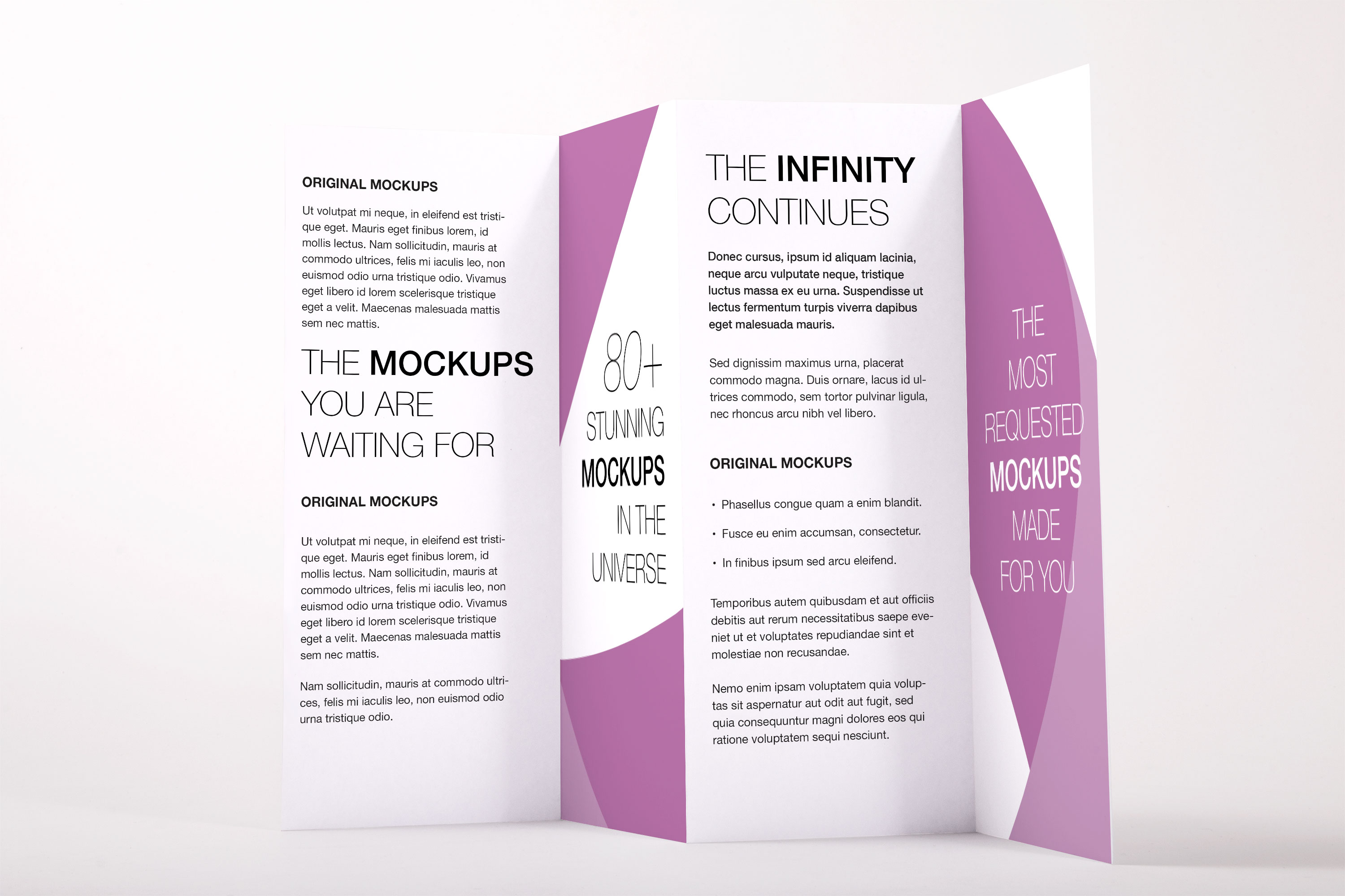 四折页企业宣传册＆传单内页印刷效果展示样机PSD模板02 Legal Quadfold Brochure PSD Mockup 02插图