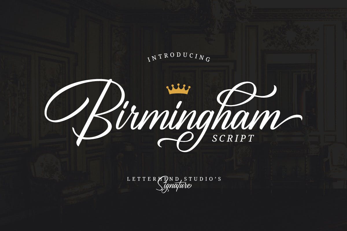 优雅仿真钢笔签名字体下载 Birmingham – Signature Script插图
