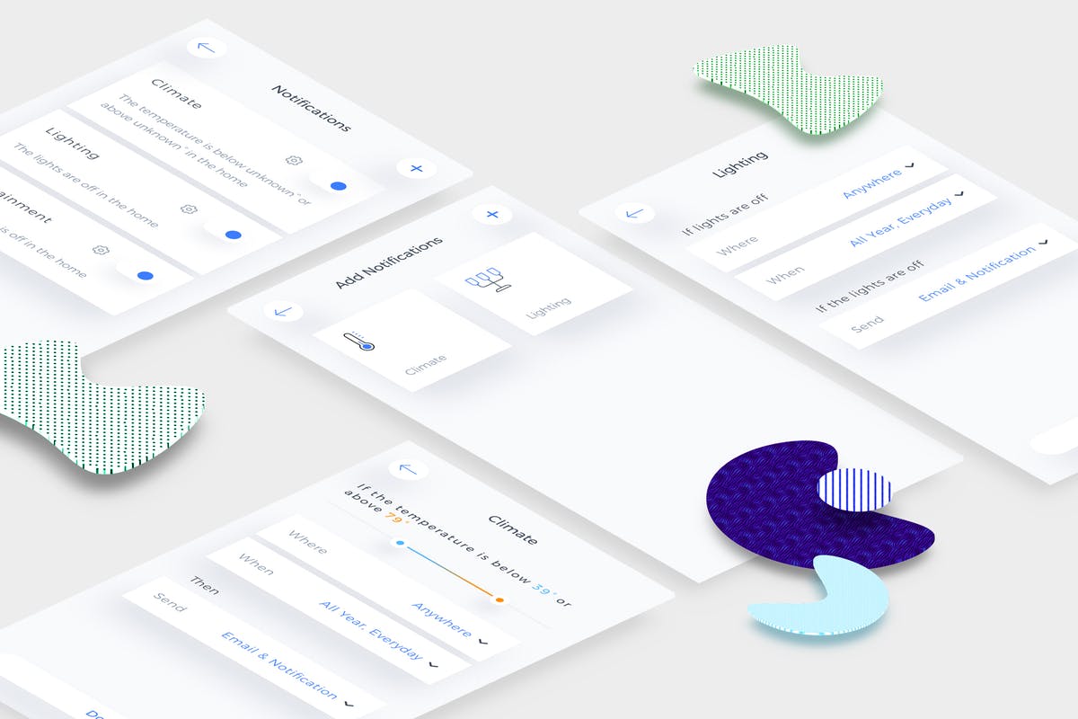 智能家居APP应用通知界面设计模板 Smart Home Notifications Mobile Ui v.3插图