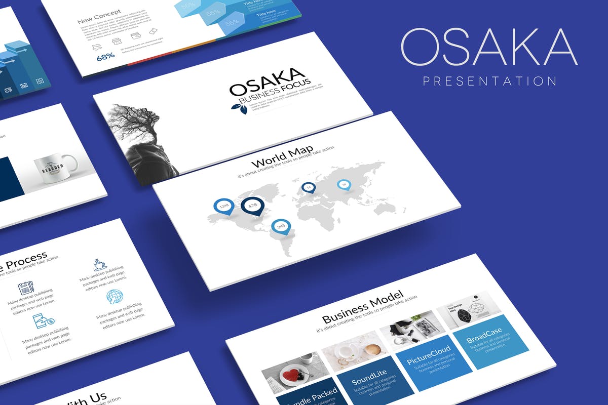 创新创业项目投融资计划PPT幻灯片模板 OSAKA Powerpoint Template插图
