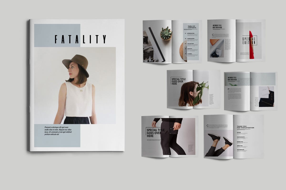 极简主义设计风格时尚行业宣传画册设计模板 Minimal Brochure Template插图