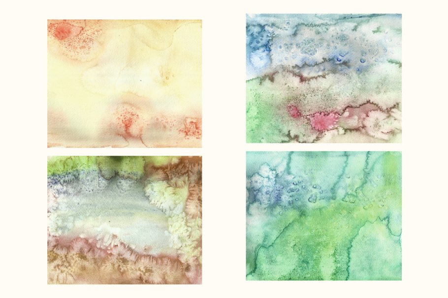 12款高质量的水彩背景 Set of 12 Watercolor Backgrounds插图(3)