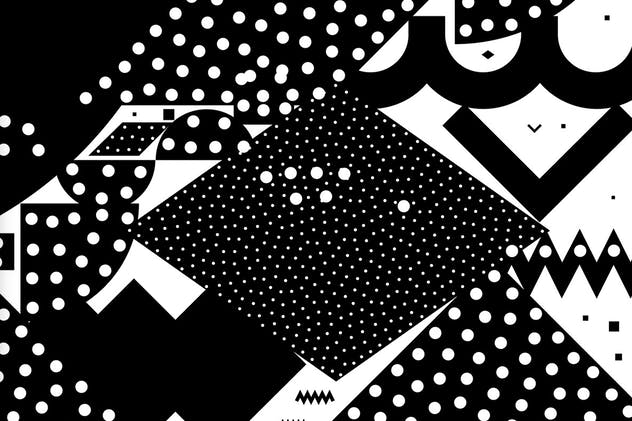 20款黑色抽象图形背景 Mono Contain – Background Patterns插图9
