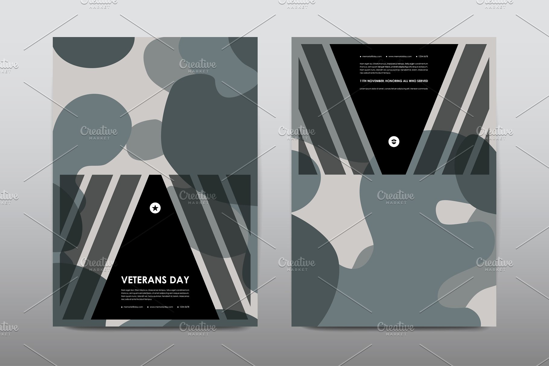 40+老兵节军人宣传小册模板 Veteran’s Day Brochures Bundle插图17
