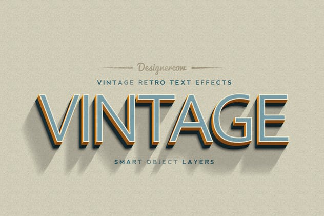 14个复古风格立体特效PS字体样式 14 Vintage Retro Text Effects插图(2)