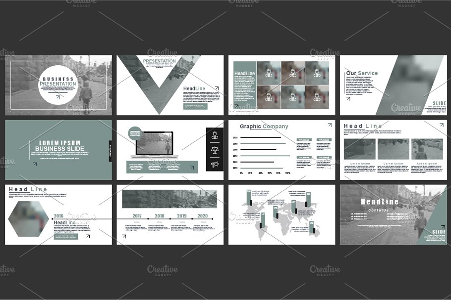 数据汇报类型信息图表PPT模板 Powerpoint Slide Templates插图(3)