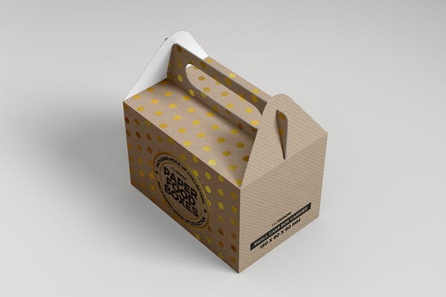 小蛋糕/糕点包装盒子样机 Small Cake Box Carrier Packaging Mockup插图4