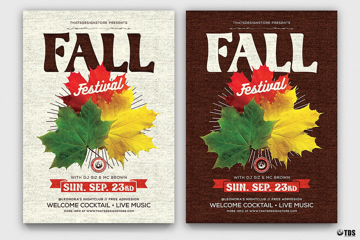 秋天节日主题传单PSD模板 Fall Festival Flyer PSD插图