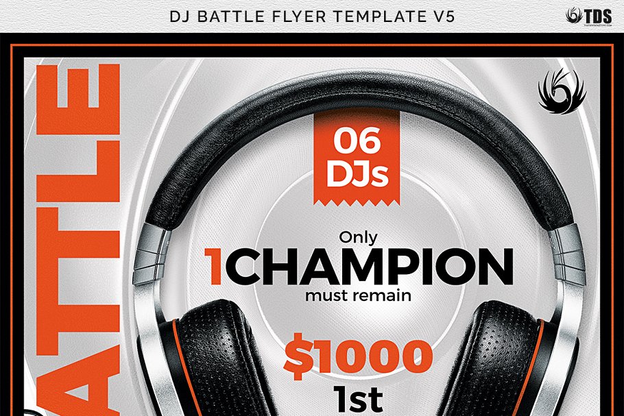 DJ对决盛典海报传单PSD模板v5 DJ Battle Flyer PSD V5插图(7)