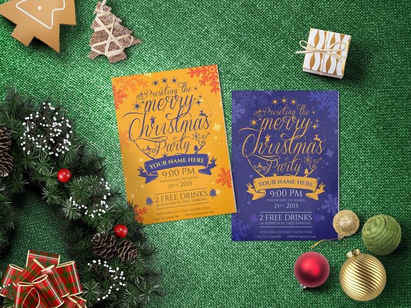 圣诞节活动邀请海报传单设计模板v03 Christmas Party – Flyer Template 03插图(5)