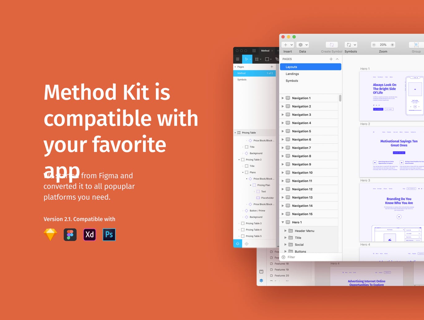 SKETCH&XD设计工具网站线框图模板素材 Method Wireframe Kit 2.3插图2