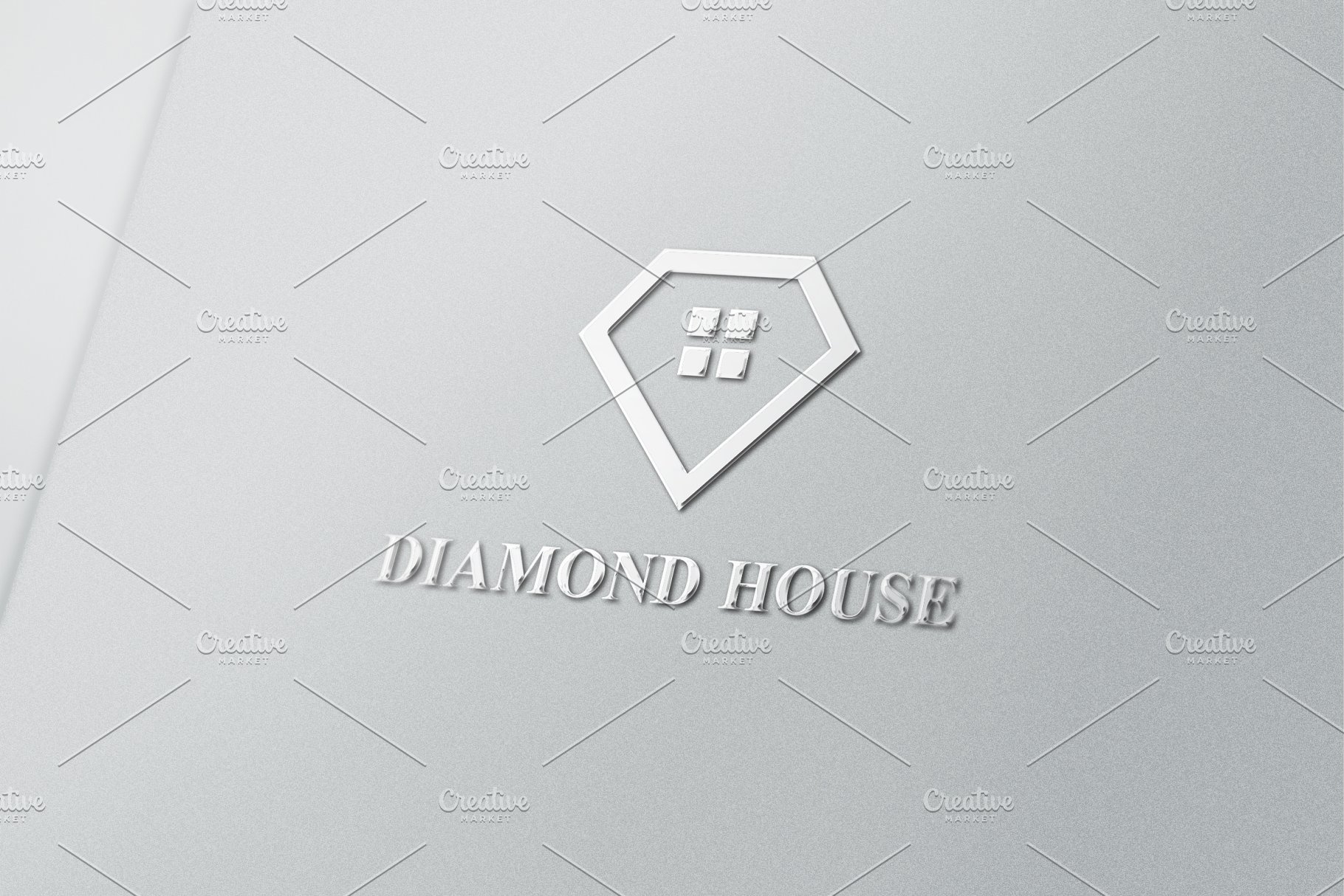 极简主义钻石房子Logo标志 Diamond House Logo插图(2)