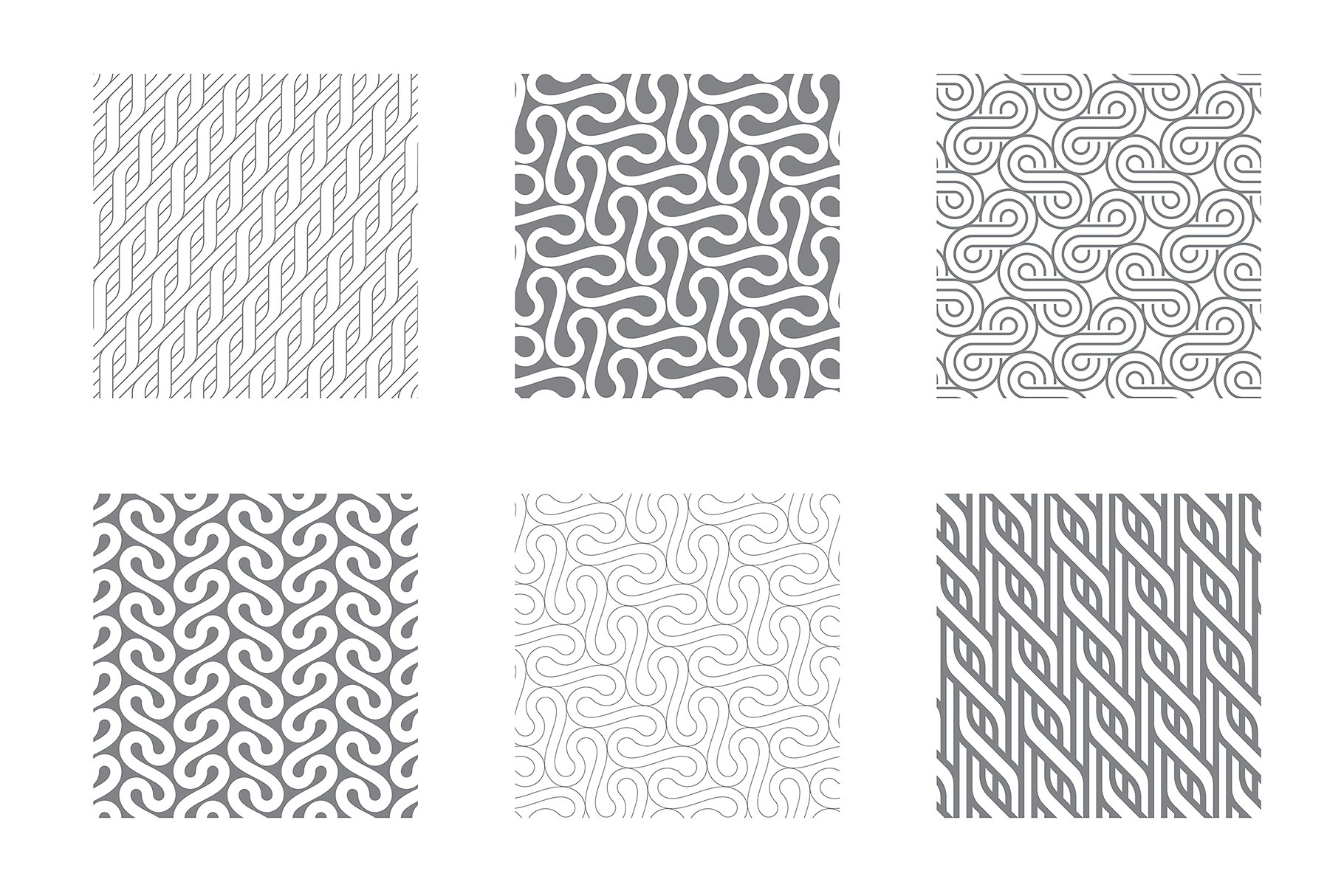 各种波纹无缝纹理图案素材 Rippled Seamless Patterns Bundle v.2插图(2)