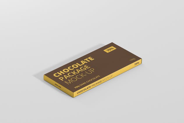 扁平长方形巧克力包装样机 Chocolate Packaging Mockup插图(3)