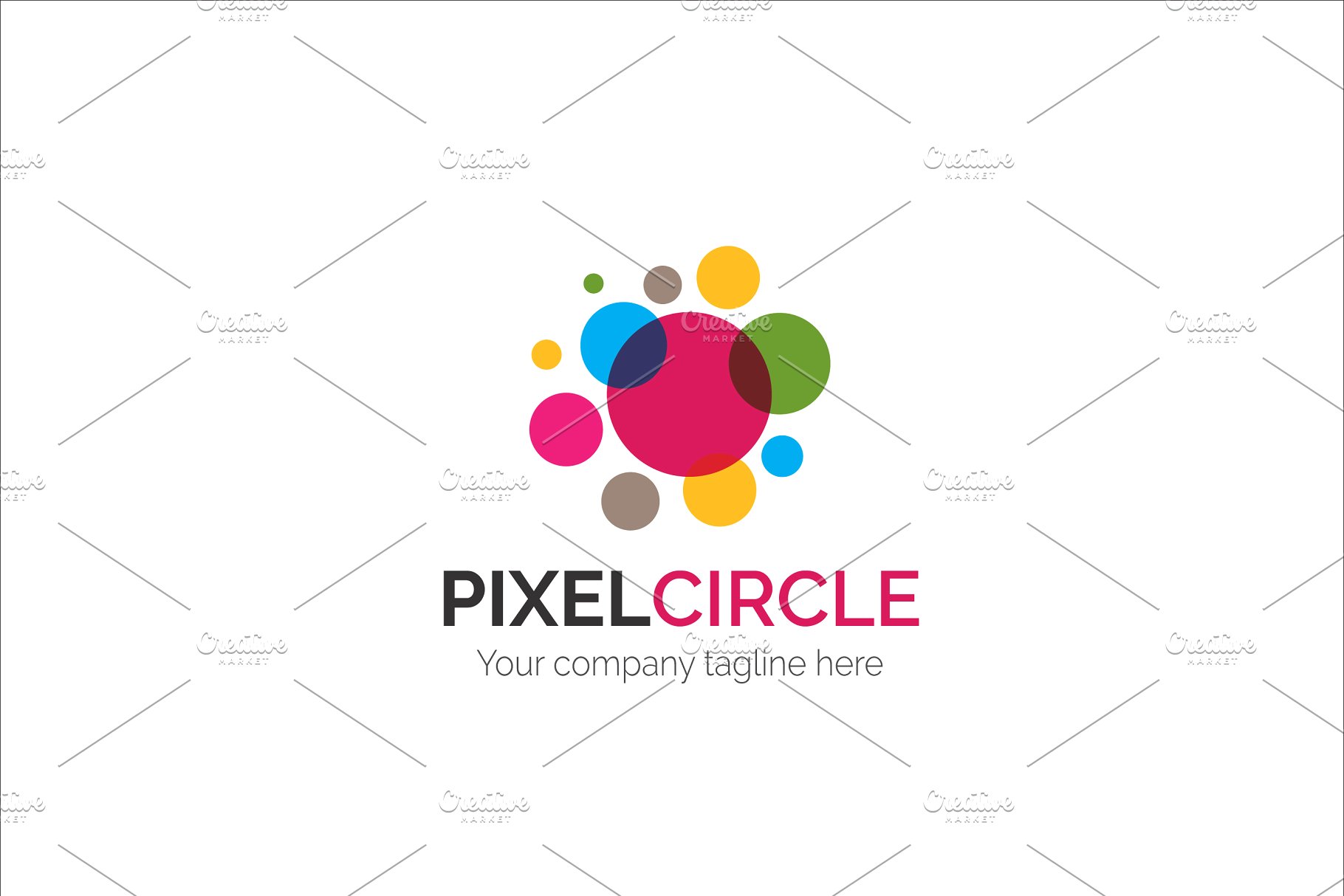 圆形像素图形Logo模板 Pixel Circle V2 Logo插图