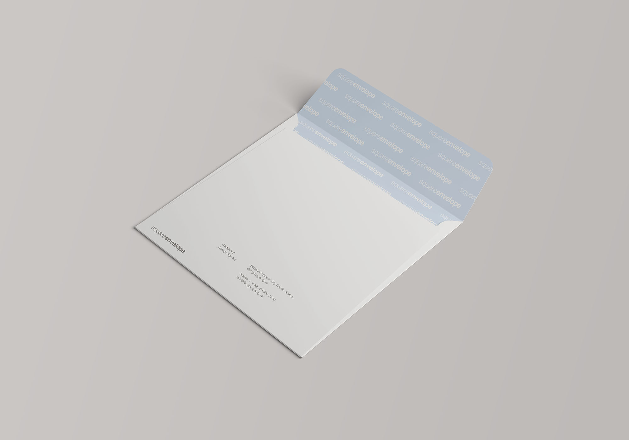 方形企业信封设计样机模板 Square Envelope Mockup插图(6)