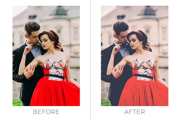 喜庆婚纱照片后期处理PS动作 Royal Wedding Pro Photoshop Actions插图(2)