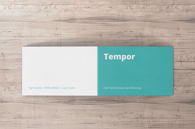 折叠型企业名片卡片样机 Folded Business Card Mockup插图(6)