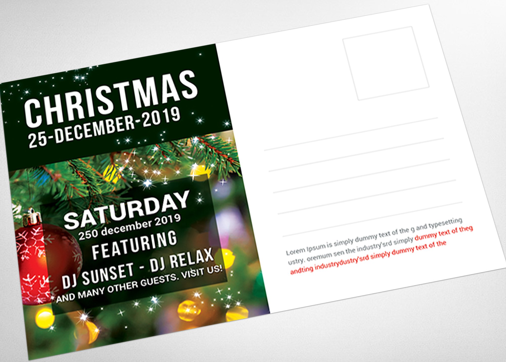 圣诞贺卡明信片模板设计 Christmas – Postcard Templates插图(3)