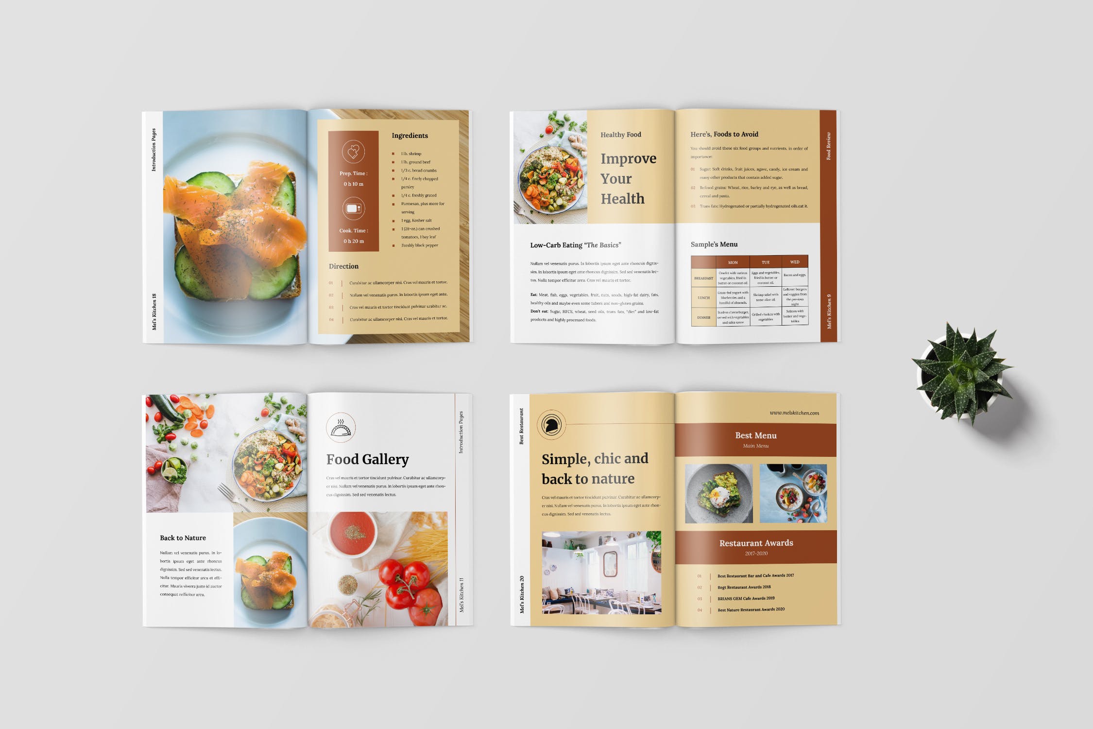 食谱美食主题杂志排版设计制作模板 Recipe Magazine Template插图(3)