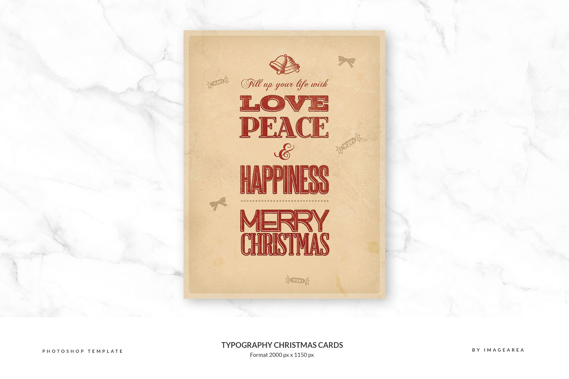 古典风格圣诞节活动贺卡模板 Typography Christmas Cards插图