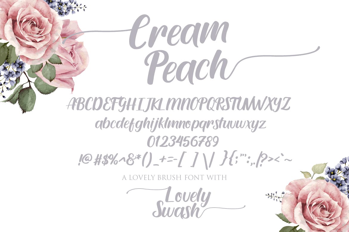 可爱设计风格平面设计英文书法字体下载 Cream Peach插图5