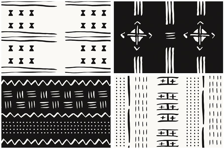 非洲部落文化手绘图案花纹素材 African Mudcloth Handdrawn Patterns插图(11)