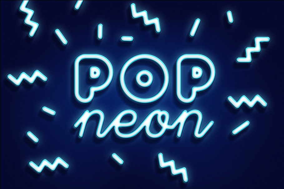 潮流霓虹灯效果PS图层样式 POP NEON STYLE插图