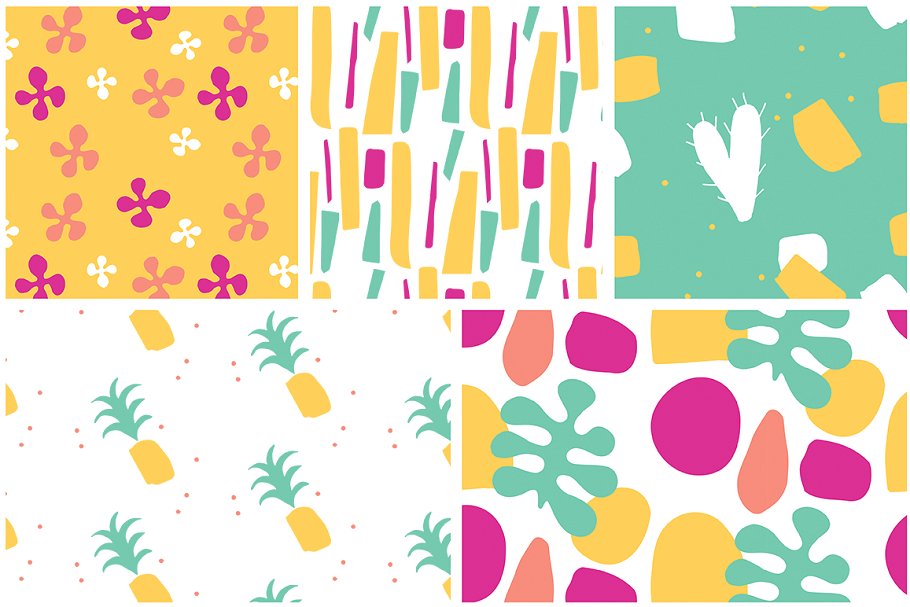 可爱夏季趣味无缝矢量纹理 Summer Fun Vector Patterns插图(5)