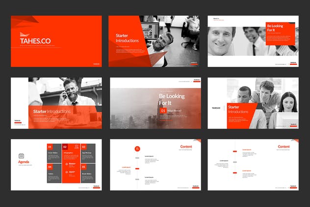 商务风格企业策划PPT幻灯片模板 Tahes.Co PowerPoint Template插图(1)