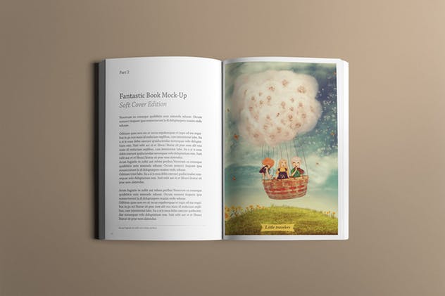 逼真软封面图书印刷品样机 Soft Cover Book Mockup插图(5)