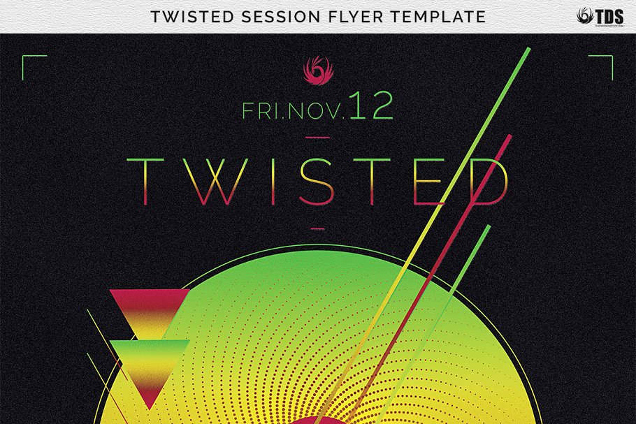 DJ音乐节狂欢派对宣传传单PSD模板 Twisted Session Flyer PSD插图(10)