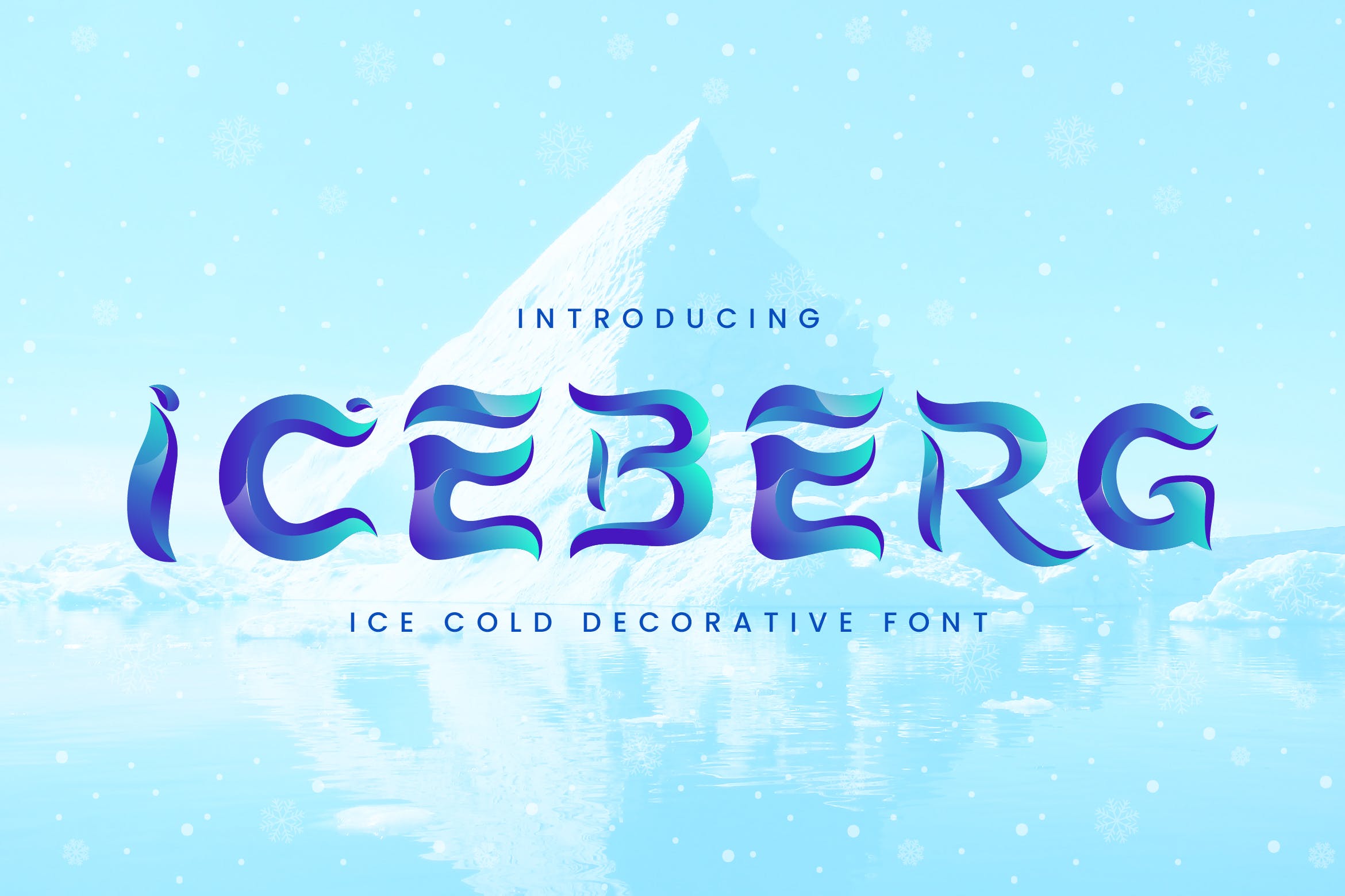 冰块冷酷风格装饰设计无衬线字体下载 Iceberg – Cold Unique Display Typeface插图