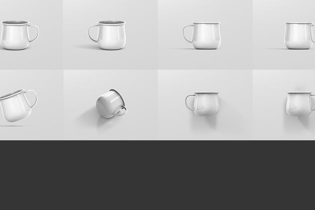 高分辨率圆形珐琅杯子样机 Round Enamel Mug Mockup插图(12)