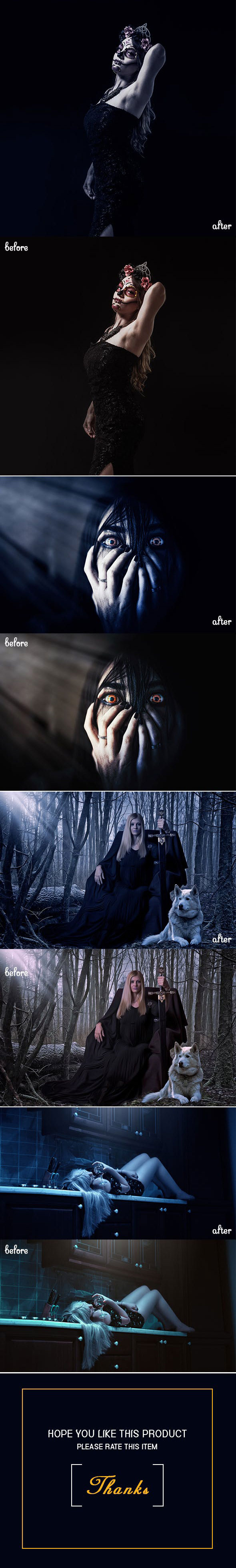 时尚高端图片黑暗哥特式风格的PS动作 Dark Gothic Photoshop Action [atn]插图1